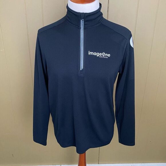 Men Medium quarter zip textured pullover black - Picture 1 of 10